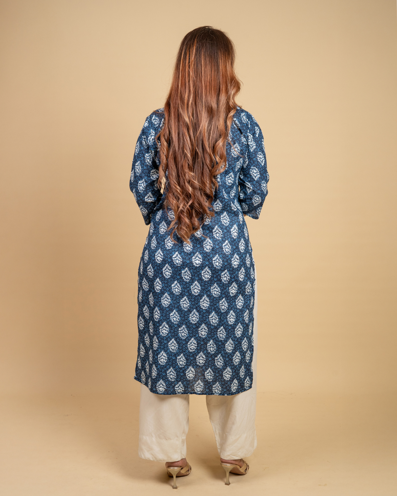 Sapphire Leaf Cotton Kurti