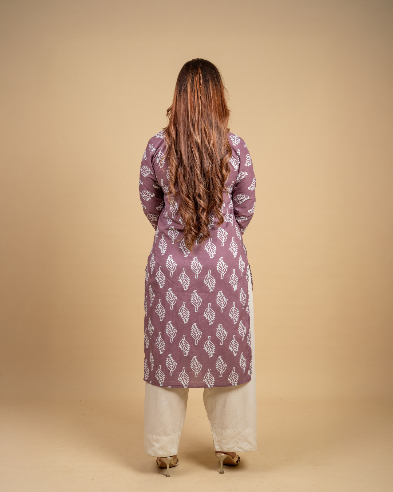 Mauve Elegance Printed Cotton Kurti