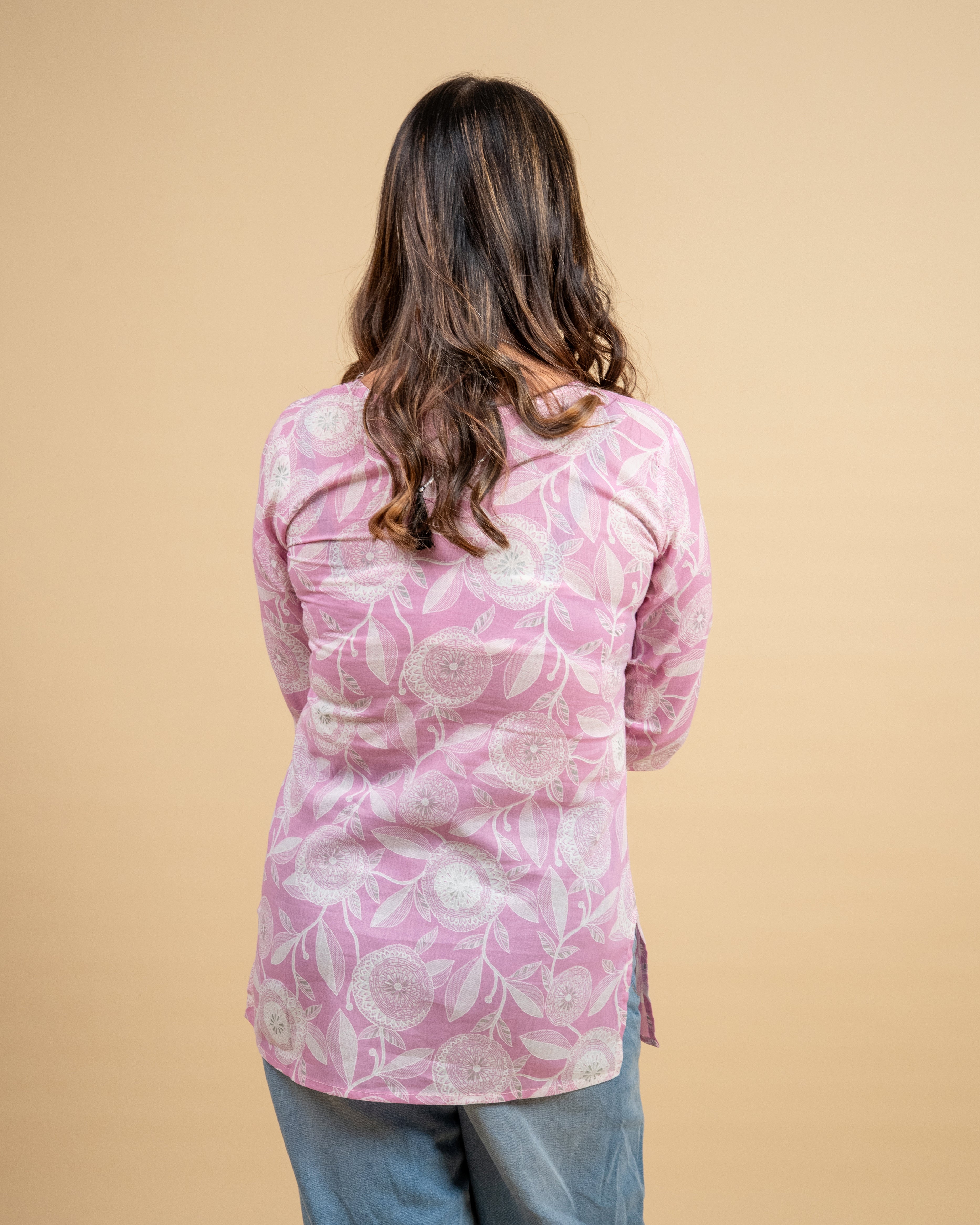 Blush Petal Short Cotton Kurti