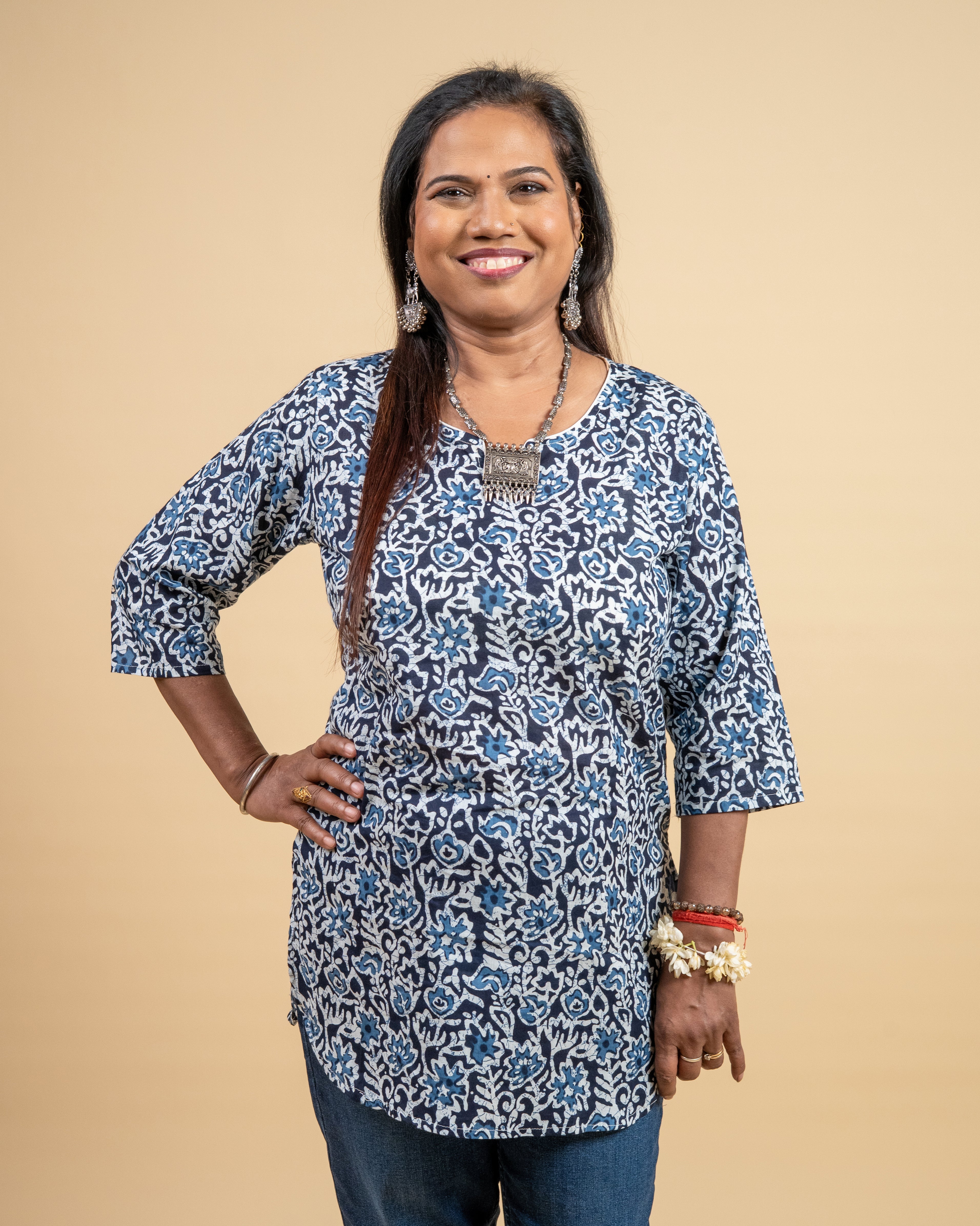 Indigo Vibe Short Cotton Kurti