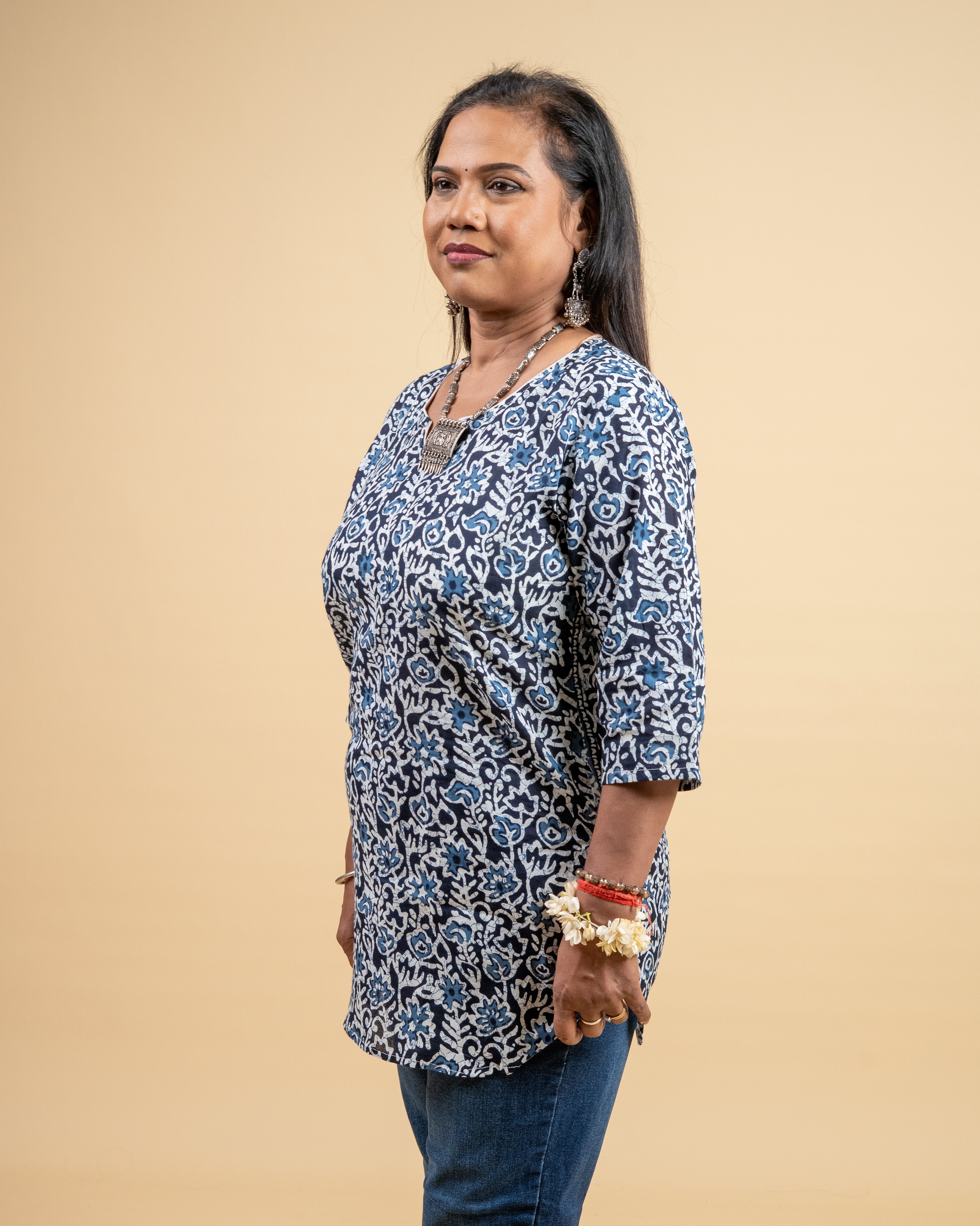 Indigo Vibe Short Cotton Kurti