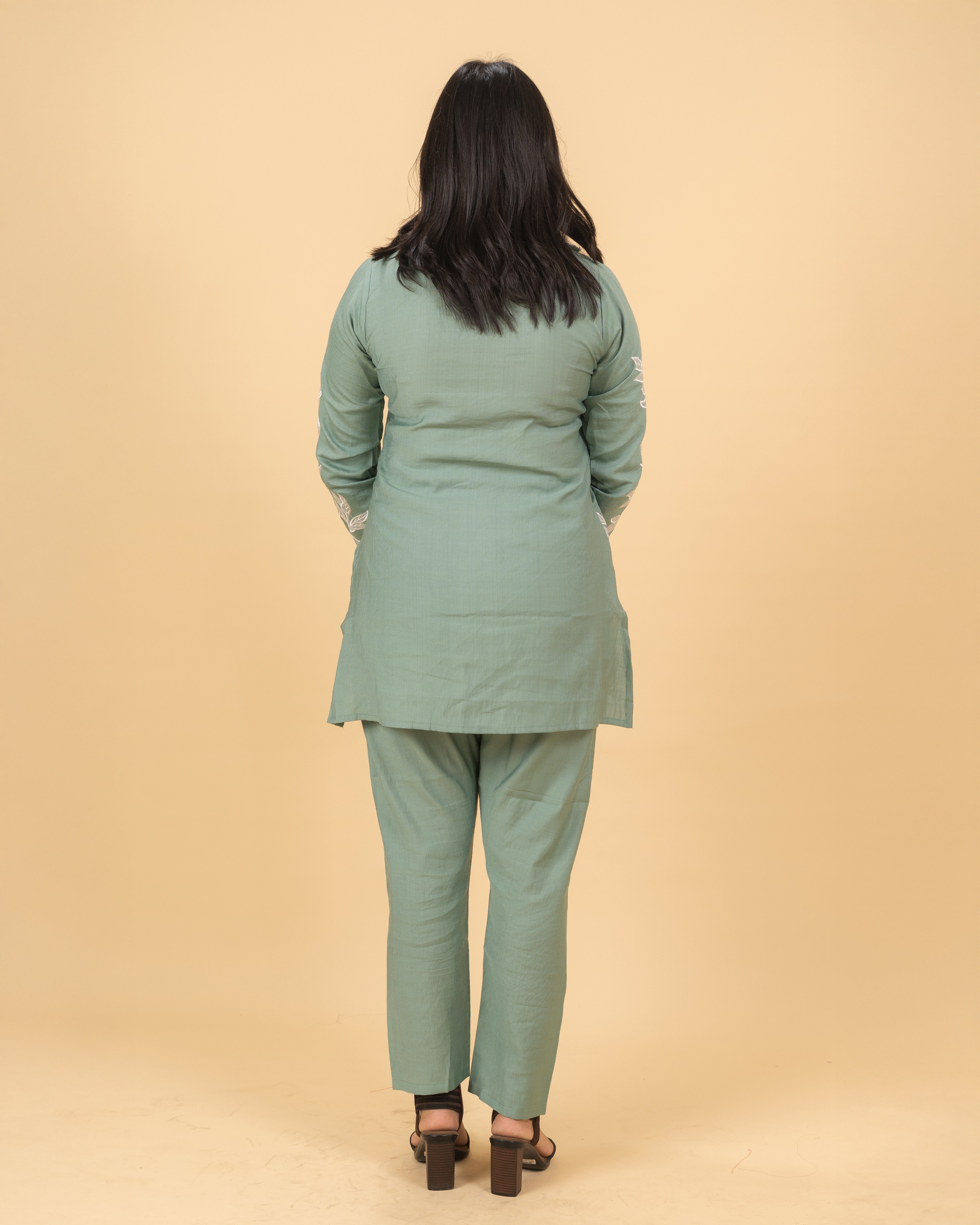 Sage Green Embroidered Coord Set