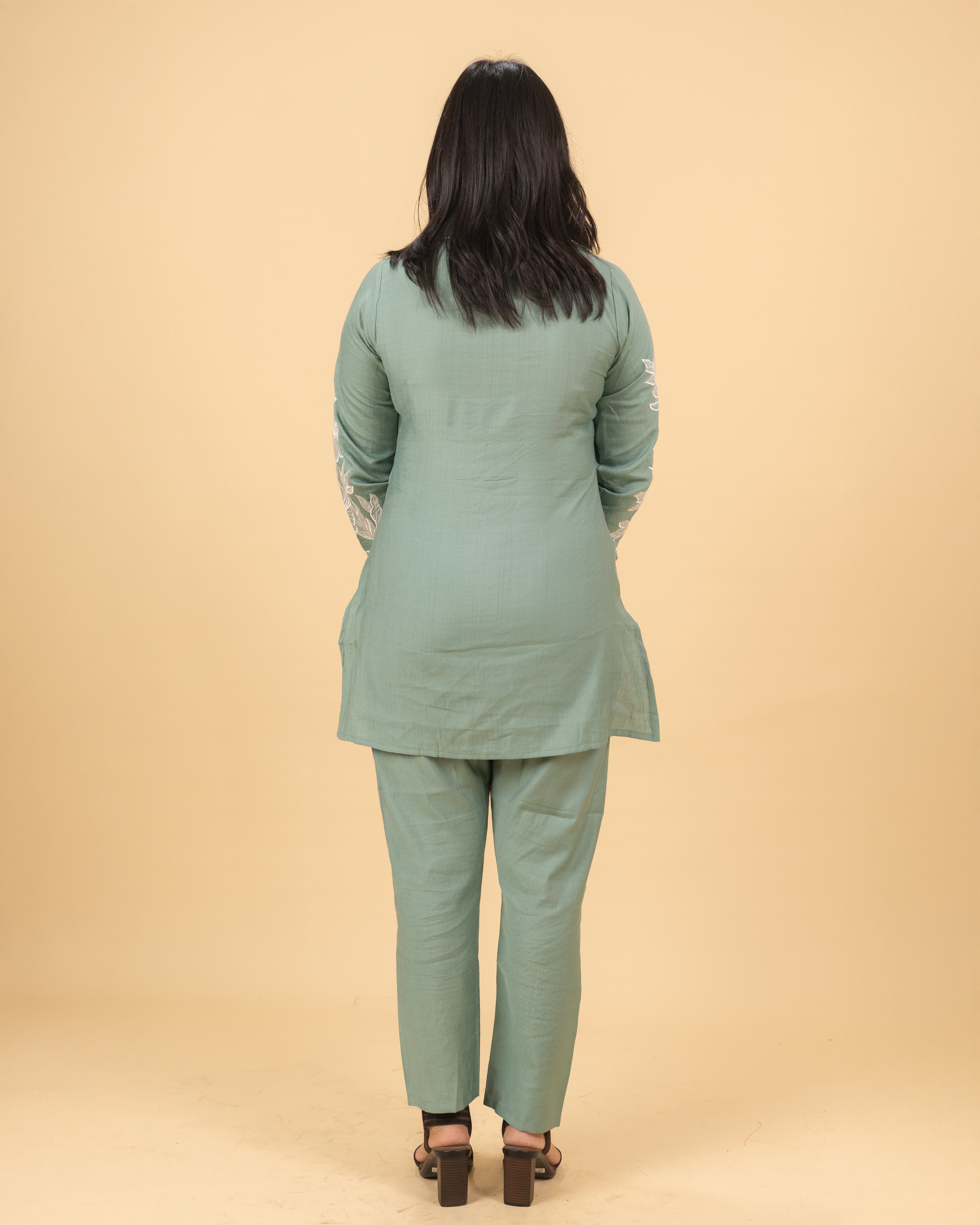 Sage Green Embroidered Coord Set